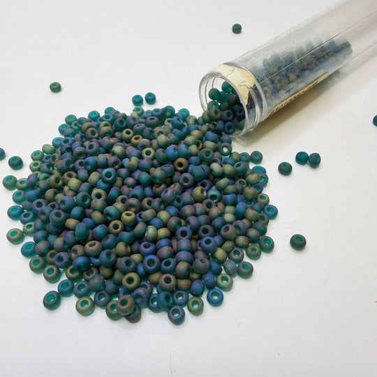 Countess Matte Multi Seed Beads Beads - Blue Purple Green - 500 Pack - True Deadstock supplies Fabric by private - Sustainable Textile | FABCYCLE