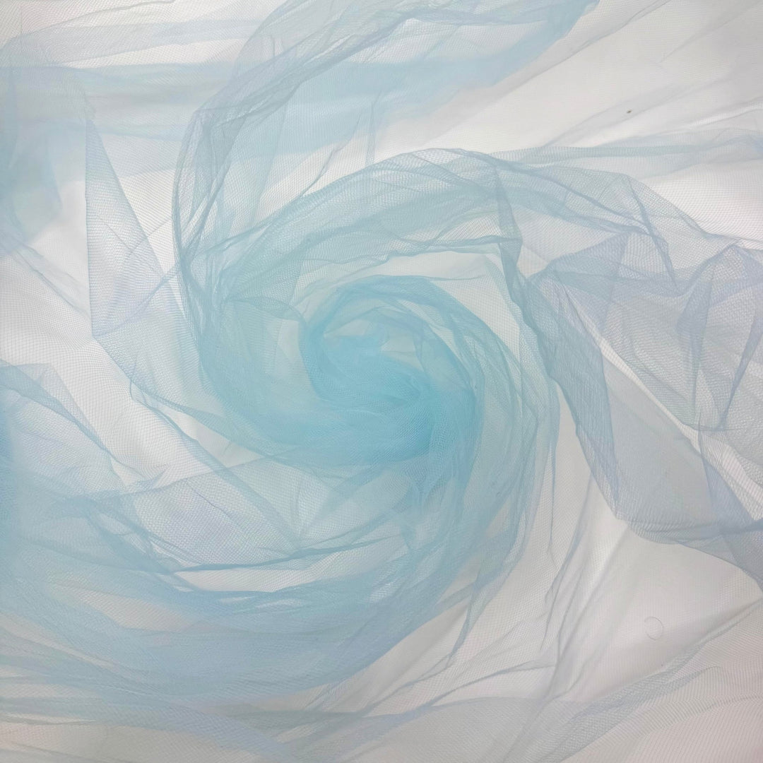 Cowboy Clothes Are Ranch Dressing - Tulle Poly Woven - Light Blue - 4.4M Bundle - True Deadstock fabric Fabric by private - Sustainable Textile | FABCYCLE