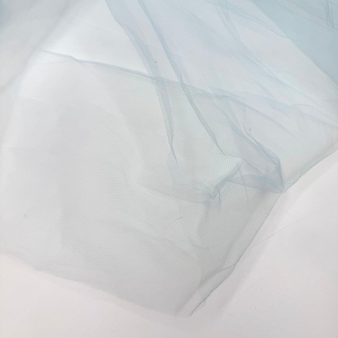 Cowboy Clothes Are Ranch Dressing - Tulle Poly Woven - Light Blue - 4.4M Bundle - True Deadstock fabric Fabric by private - Sustainable Textile | FABCYCLE
