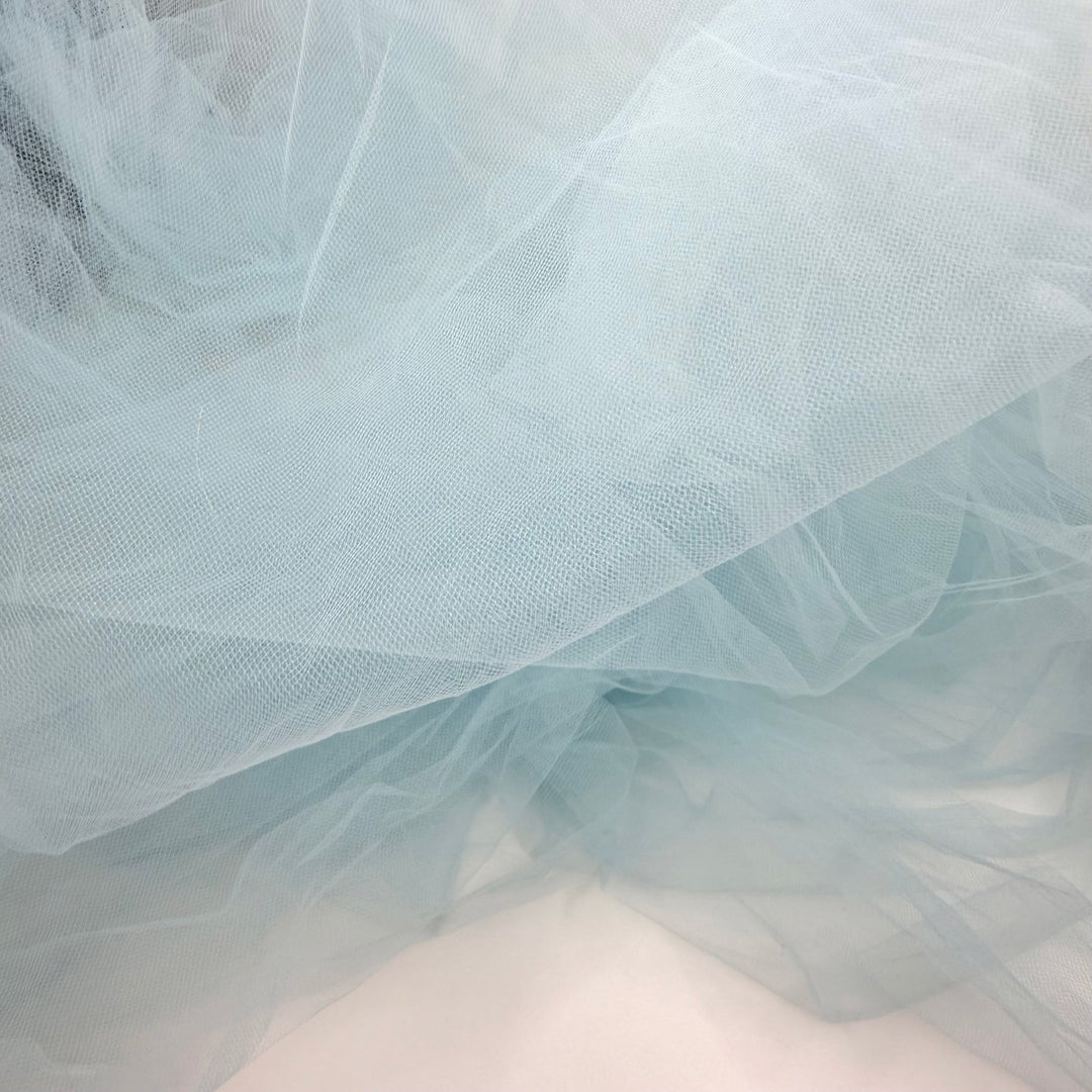 Cowboy Clothes Are Ranch Dressing - Tulle Poly Woven - Light Blue - 4.4M Bundle - True Deadstock fabric Fabric by private - Sustainable Textile | FABCYCLE