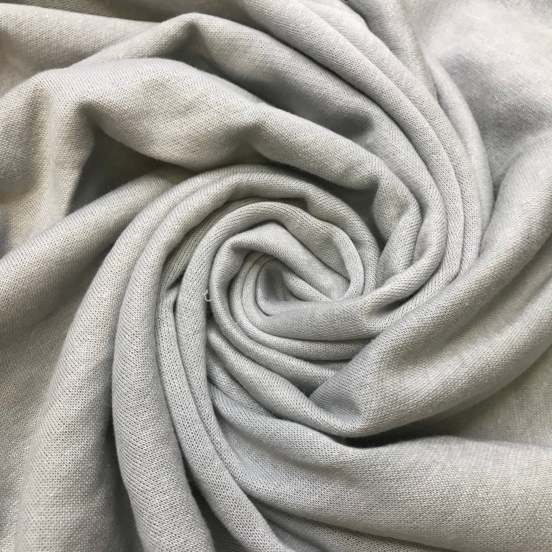 Cozy Cafe Clothes - Jersey Fleece Cotton Blend Knit - Light Grey - 1M Bundle - True Deadstock fabric Fabric by private - Sustainable Textile | FABCYCLE