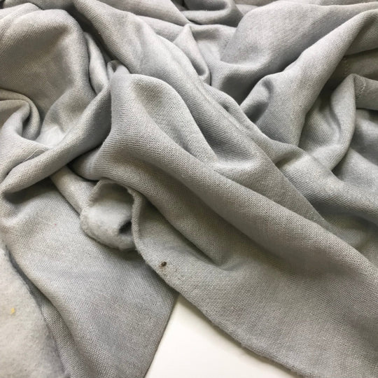 Cozy Cafe Clothes - Jersey Fleece Cotton Blend Knit - Light Grey - 1M Bundle - True Deadstock fabric Fabric by private - Sustainable Textile | FABCYCLE