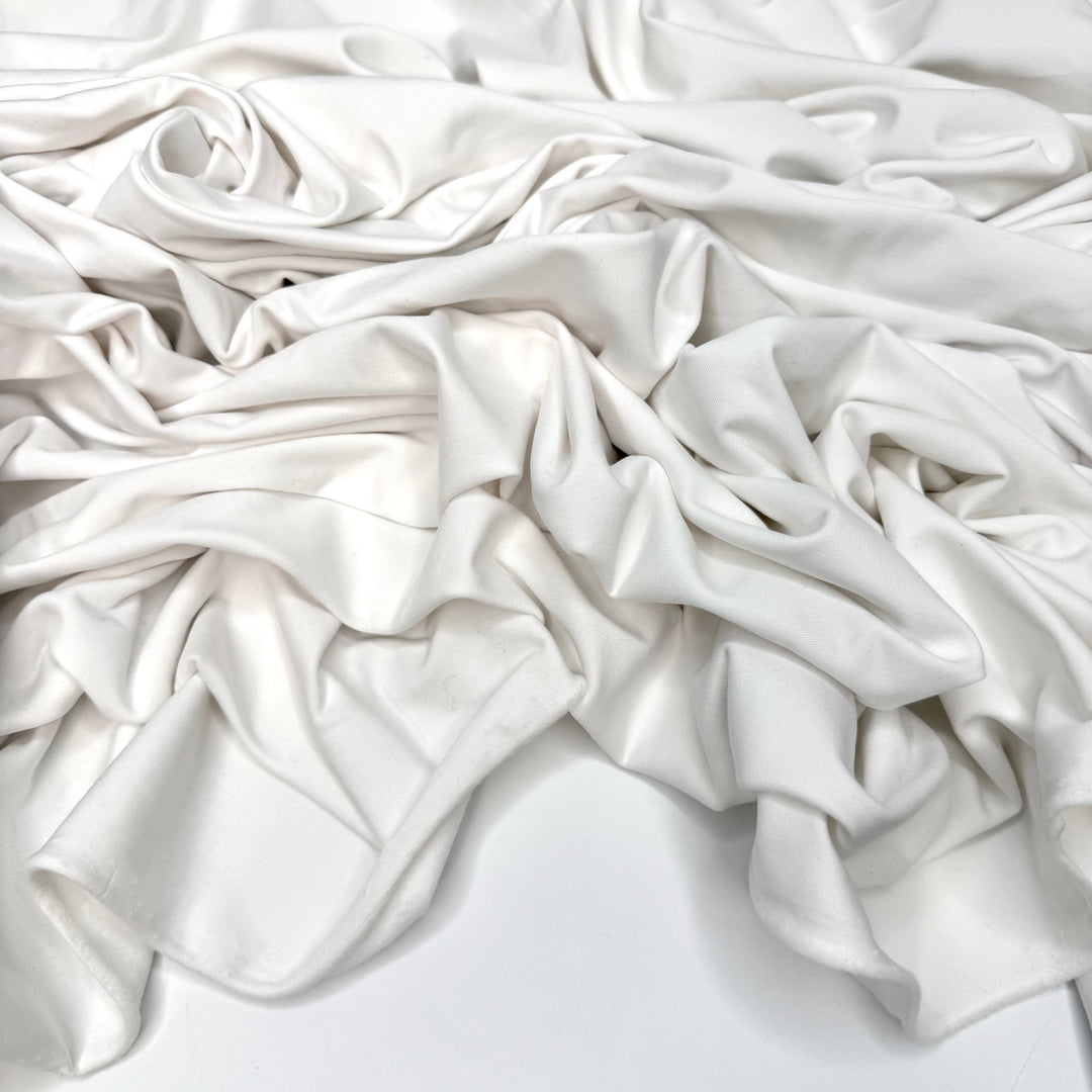 Cozy Stretch Logic - Brushed Jersey Polyester Blend Knit - White - 2.15M Bundle - True Deadstock fabric Fabric by private - Sustainable Textile | FABCYCLE