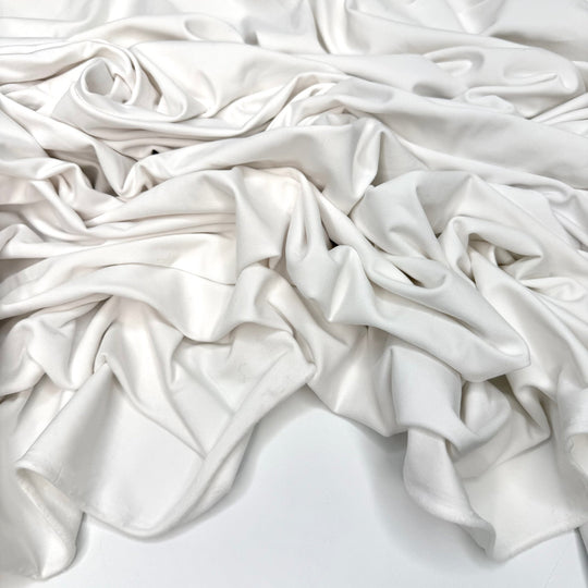 Cozy Stretch Logic - Brushed Jersey Polyester Blend Knit - White - 2.15M Bundle - True Deadstock fabric Fabric by private - Sustainable Textile | FABCYCLE