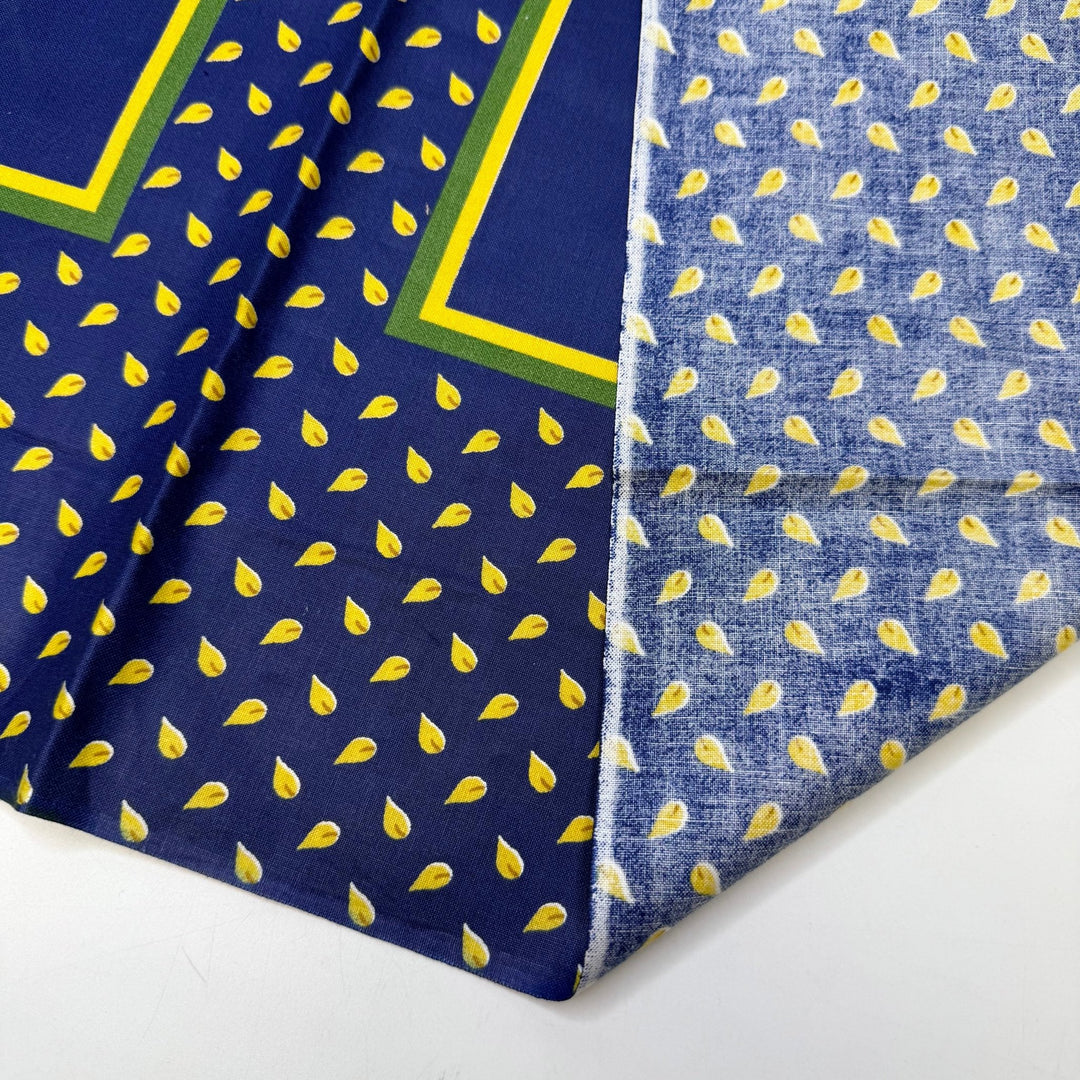 Crack And Crunch - Satin Finish Cotton Woven - Navy Multi Sunflower Motif - 0.9M Bundle - True Deadstock fabric Fabric by private - Sustainable Textile | FABCYCLE