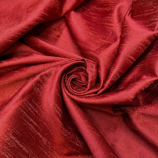Cranberry Bouquet - Jacquard Poly Woven - Dark Red - 1.4M Bundle - True Deadstock fabric Fabric by private - Sustainable Textile | FABCYCLE