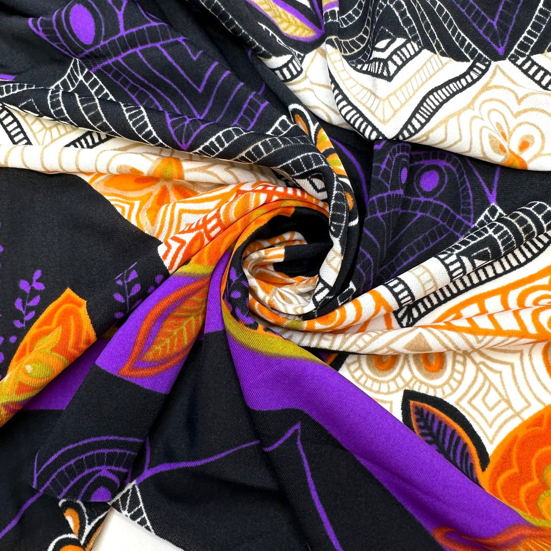 Crazy Beginnings - Jersey Poly Knit - Purple Multi Floral - 2.3M Bundle - True Deadstock fabric Fabric by private - Sustainable Textile | FABCYCLE