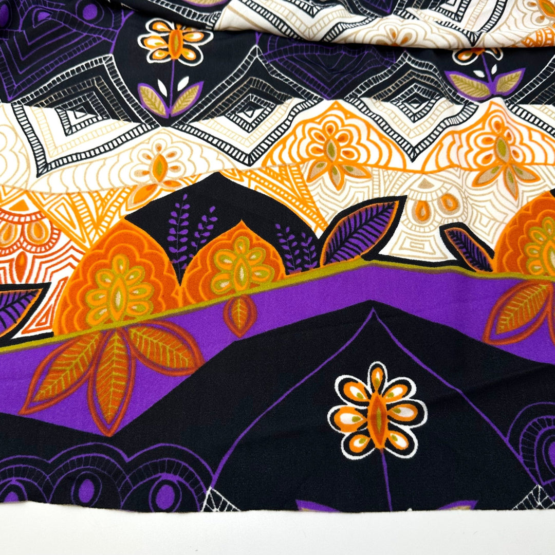 Crazy Beginnings - Jersey Poly Knit - Purple Multi Floral - 2.3M Bundle - True Deadstock fabric Fabric by private - Sustainable Textile | FABCYCLE