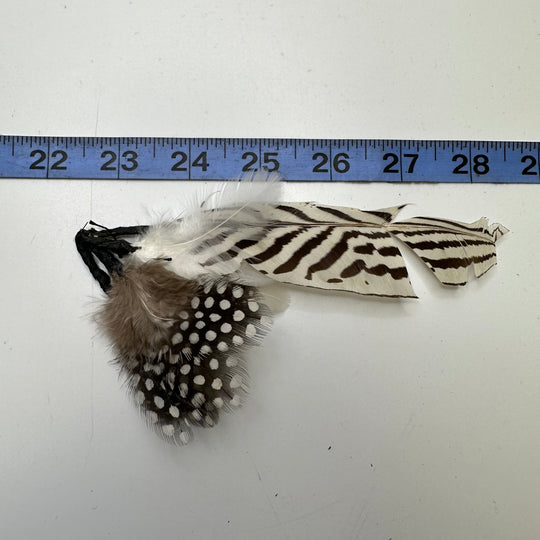 Cream Brown Hat Piece Feathers - Cream/Brown - Individual - True Deadstock supplies Fabric by private - Sustainable Textile | FABCYCLE