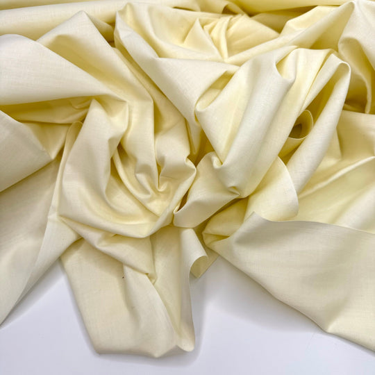 Cream Of The Crop - Poly/Cotton Woven - Light Yellow - 2.3M Bundle - True Deadstock fabric Fabric by private - Sustainable Textile | FABCYCLE
