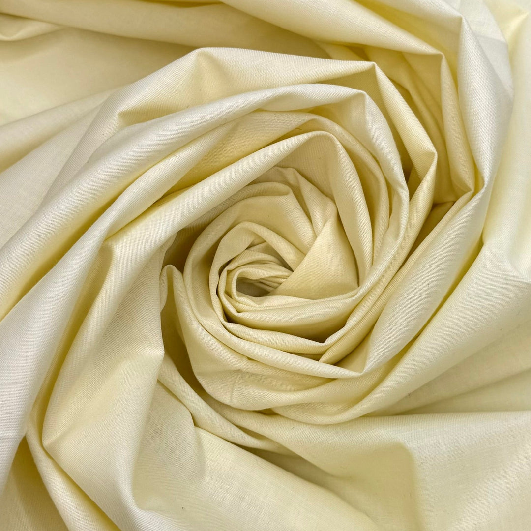Cream Of The Crop - Poly/Cotton Woven - Light Yellow - 2.3M Bundle - True Deadstock fabric Fabric by private - Sustainable Textile | FABCYCLE