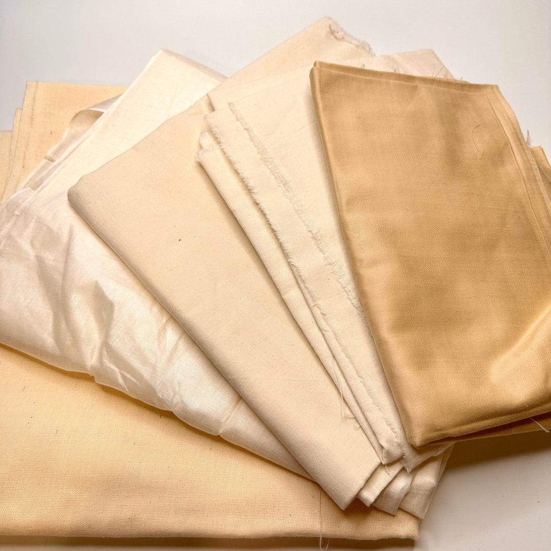 Cream Quilt Backing Pack - Cotton Blend Woven - Cream/Beige - 5 Piece Pack - True Deadstock fabric Fabric by private - Sustainable Textile | FABCYCLE