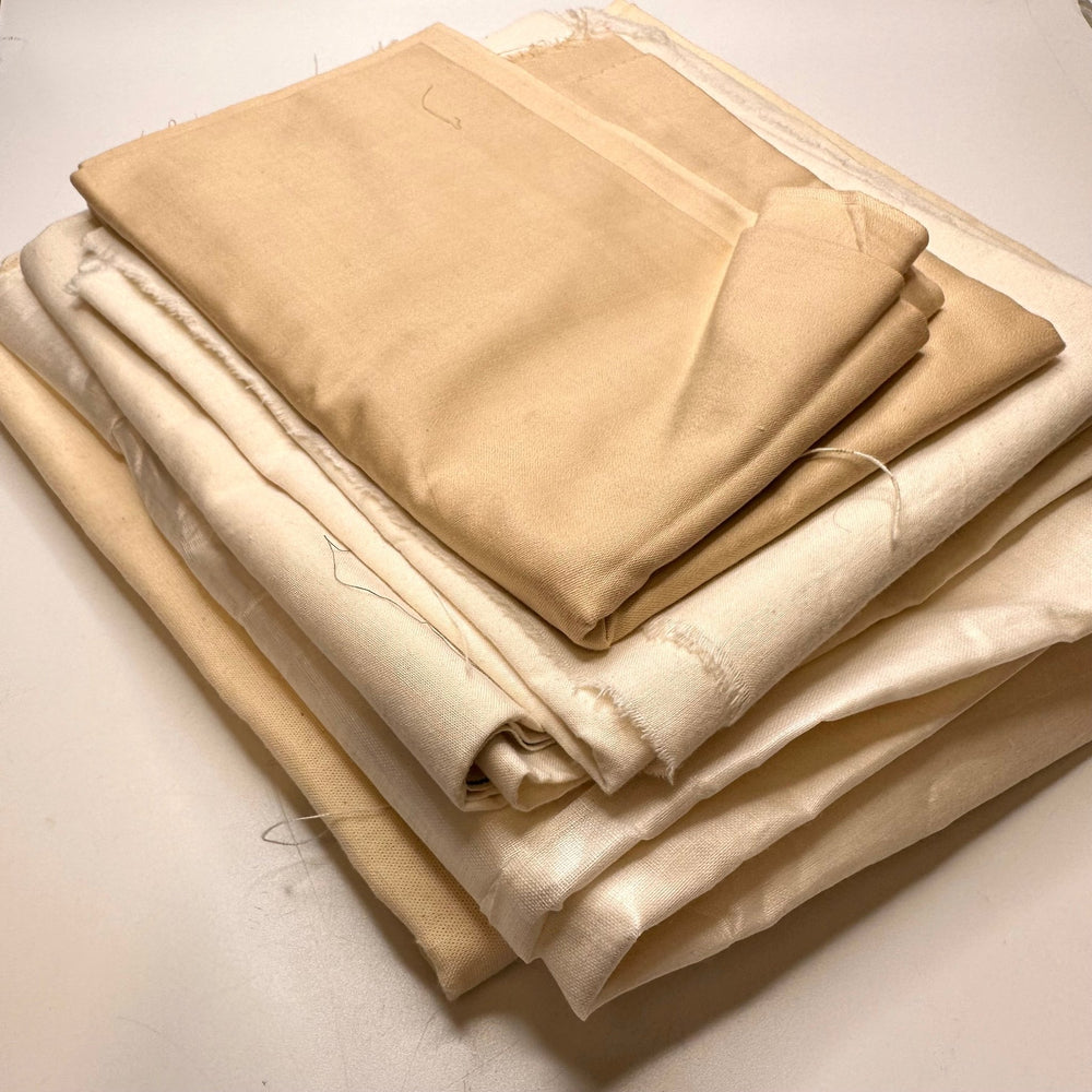 Cream Quilt Backing Pack - Cotton Blend Woven - Cream/Beige - 5 Piece Pack - True Deadstock fabric Fabric by private - Sustainable Textile | FABCYCLE