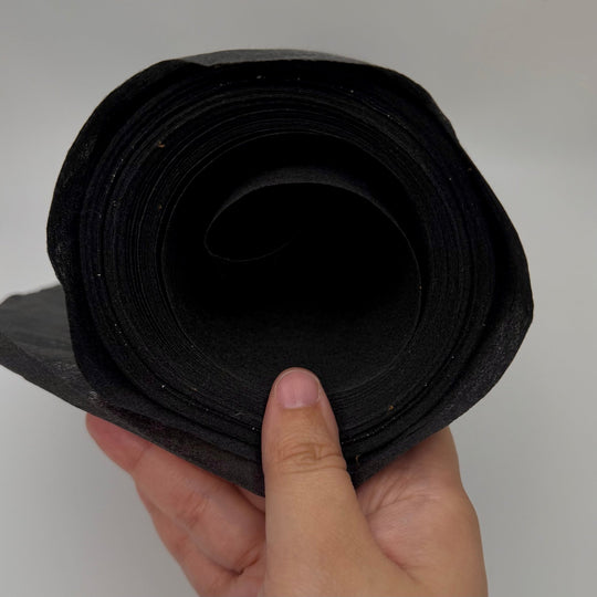 Crisp New Bag - Interfacing Synthetic Woven - Black - 10M+ Roll - True Deadstock fabric Fabric by private - Sustainable Textile | FABCYCLE