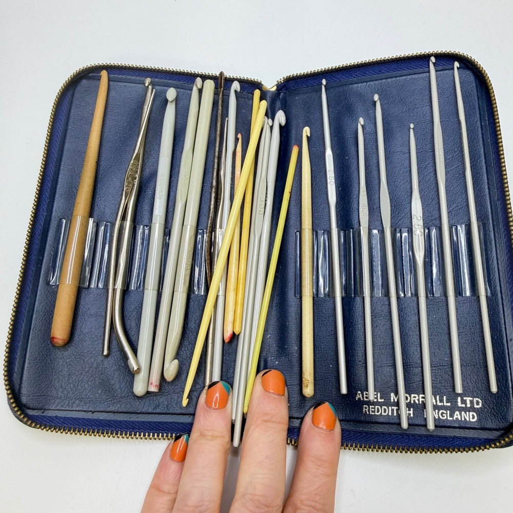 Crochet Hooks Tools - Navy/Silver - 22 Pack - True Deadstock supplies Fabric by private - Sustainable Textile | FABCYCLE
