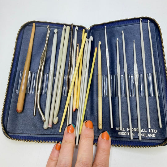 Crochet Hooks Tools - Navy/Silver - 22 Pack - True Deadstock supplies Fabric by private - Sustainable Textile | FABCYCLE