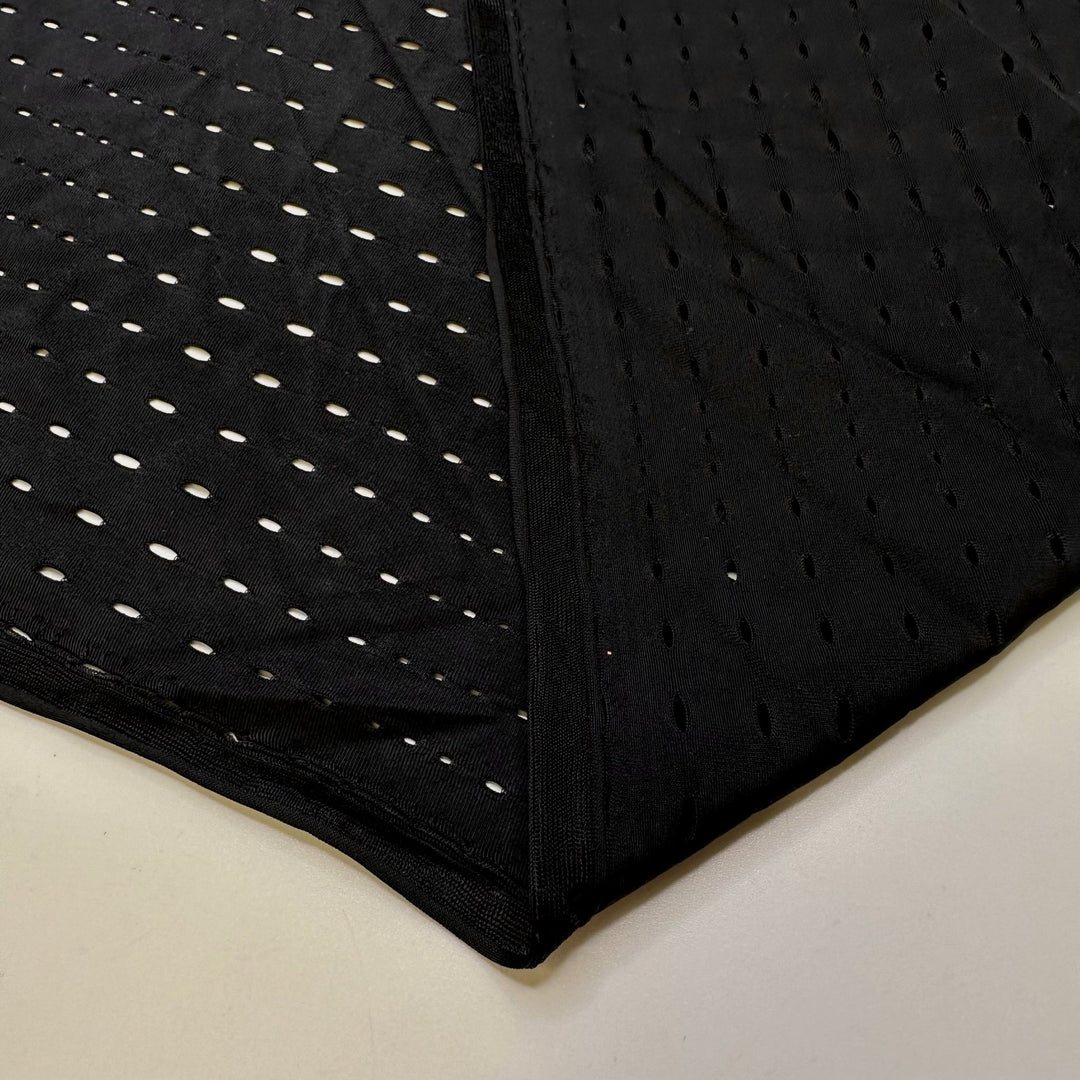 Cryptic Messages - Sport Mesh Poly/Spandex Knit - Black Geometric - 1.5M Bundle - True Deadstock fabric Fabric by private - Sustainable Textile | FABCYCLE