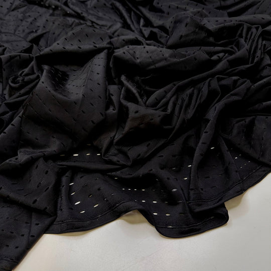 Cryptic Messages - Sport Mesh Poly/Spandex Knit - Black Geometric - 1.5M Bundle - True Deadstock fabric Fabric by private - Sustainable Textile | FABCYCLE