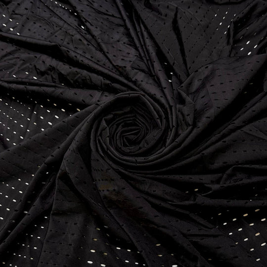 Cryptic Messages - Sport Mesh Poly/Spandex Knit - Black Geometric - 1.5M Bundle - True Deadstock fabric Fabric by private - Sustainable Textile | FABCYCLE