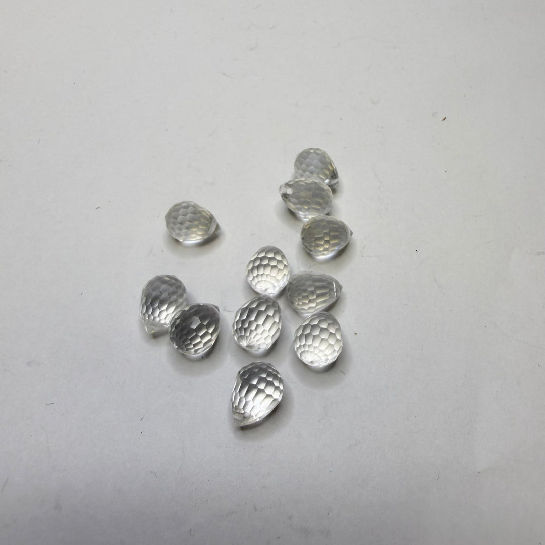 Crystal Egg Shaped Beads Beads - White - 11 Pack - True Deadstock supplies Fabric by private - Sustainable Textile | FABCYCLE