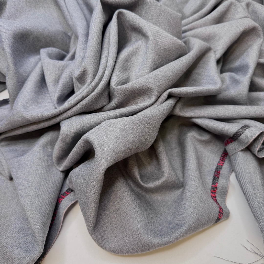 Crystal Sparkle - Flannel Finish Twill Weave Wool Woven - Light Grey - 1.2M Bundle - True Deadstock fabric Fabric by private - Sustainable Textile | FABCYCLE