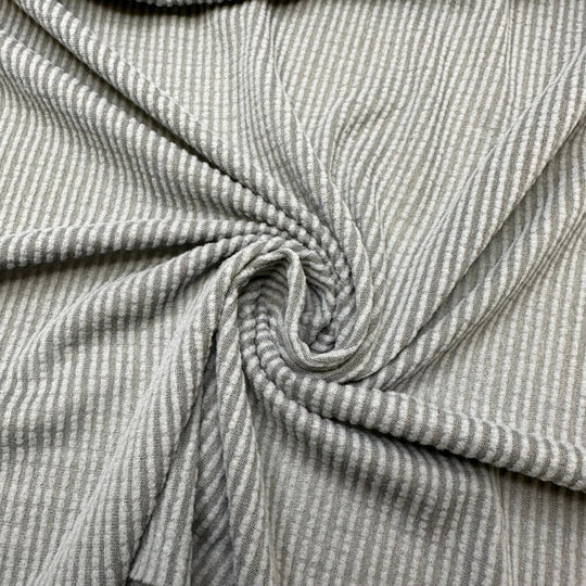 Cuddle Plans - Jersey Fleece Poly/Rayon Knit - Grey Stripes - Bundles - True Deadstock fabric Fabric by private - Sustainable Textile | FABCYCLE