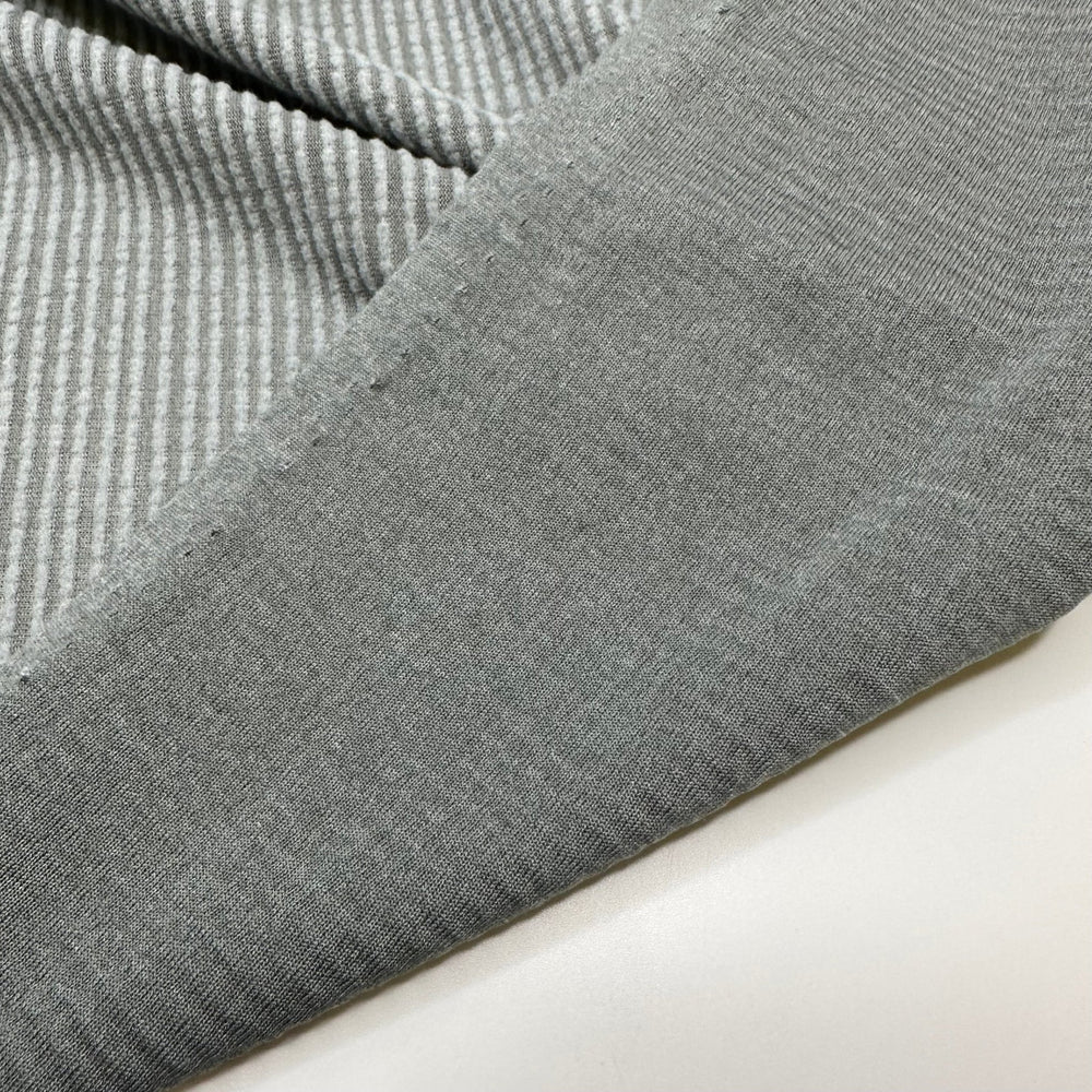 Cuddle Plans - Jersey Fleece Poly/Rayon Knit - Grey Stripes - Bundles - True Deadstock fabric Fabric by private - Sustainable Textile | FABCYCLE
