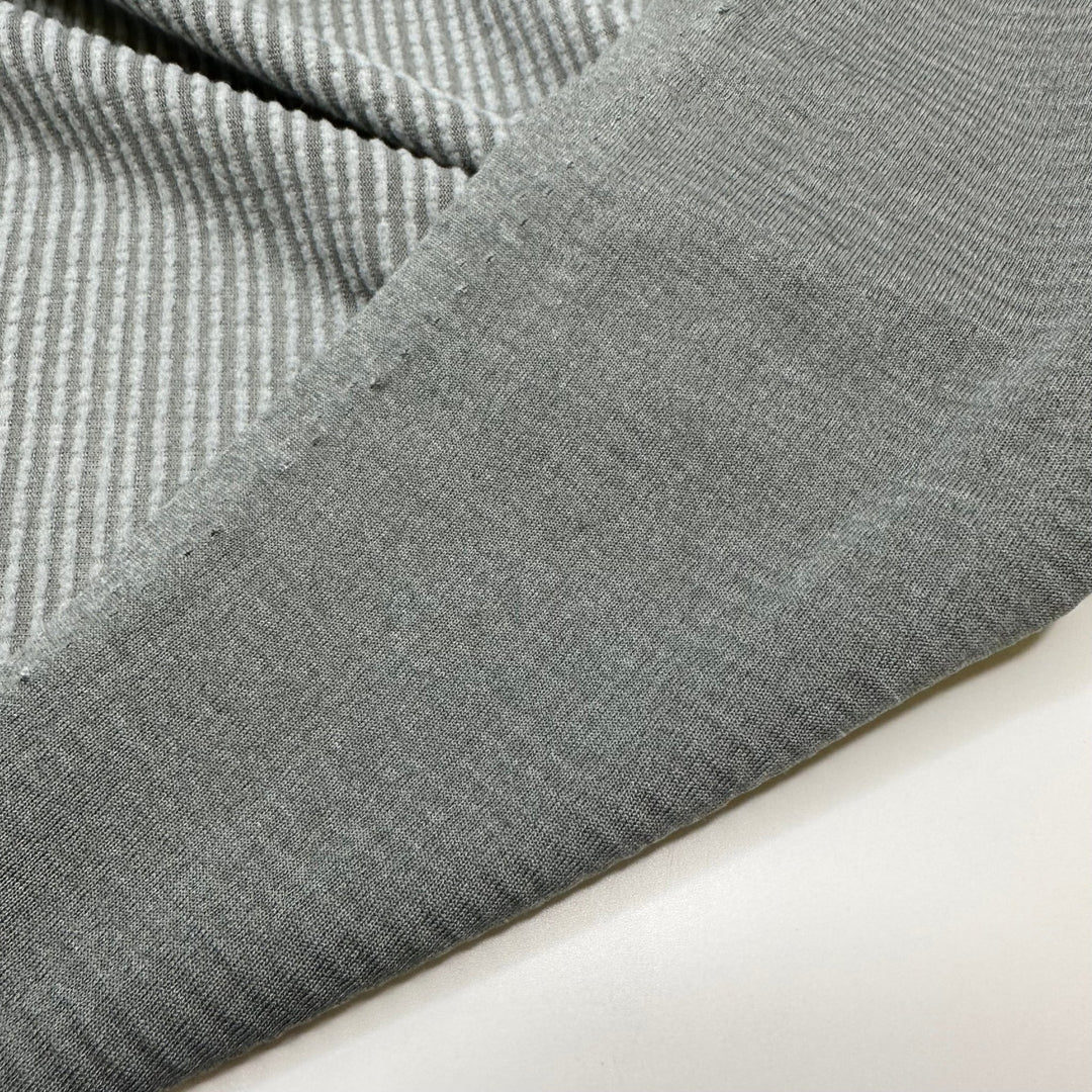 Cuddle Plans - Jersey Fleece Poly/Rayon Knit - Grey Stripes - Bundles - True Deadstock fabric Fabric by private - Sustainable Textile | FABCYCLE