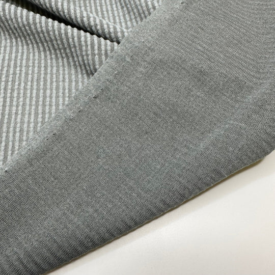 Cuddle Plans - Jersey Fleece Poly/Rayon Knit - Grey Stripes - Bundles - True Deadstock fabric Fabric by private - Sustainable Textile | FABCYCLE
