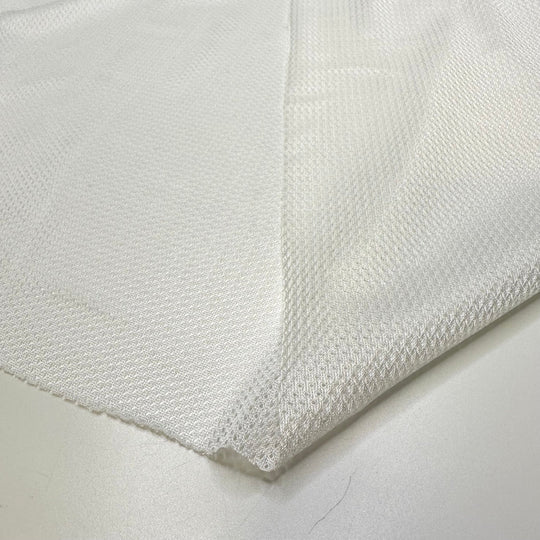 Cup Of Flour - Mesh Polyester Blend Knit - White - 1.6M Bundle - True Deadstock fabric Fabric by private - Sustainable Textile | FABCYCLE