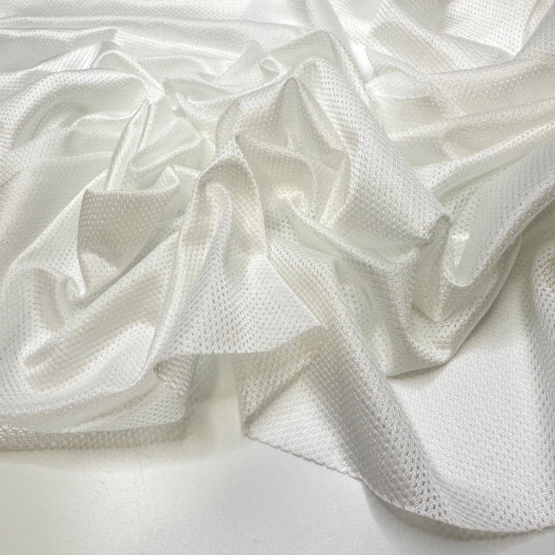 Cup Of Flour - Mesh Polyester Blend Knit - White - 1.6M Bundle - True Deadstock fabric Fabric by private - Sustainable Textile | FABCYCLE