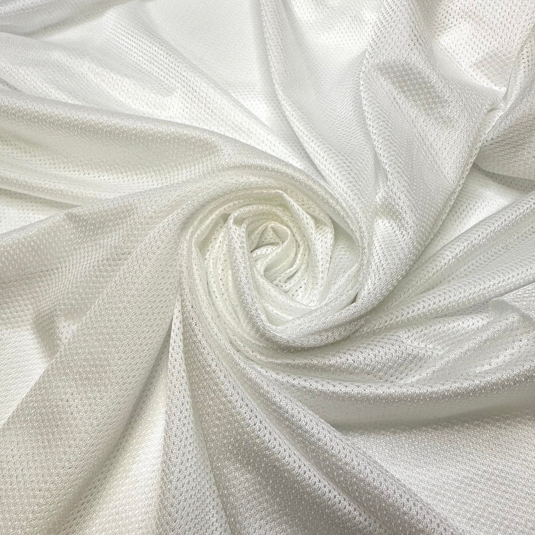 Cup Of Flour - Mesh Polyester Blend Knit - White - 1.6M Bundle - True Deadstock fabric Fabric by private - Sustainable Textile | FABCYCLE