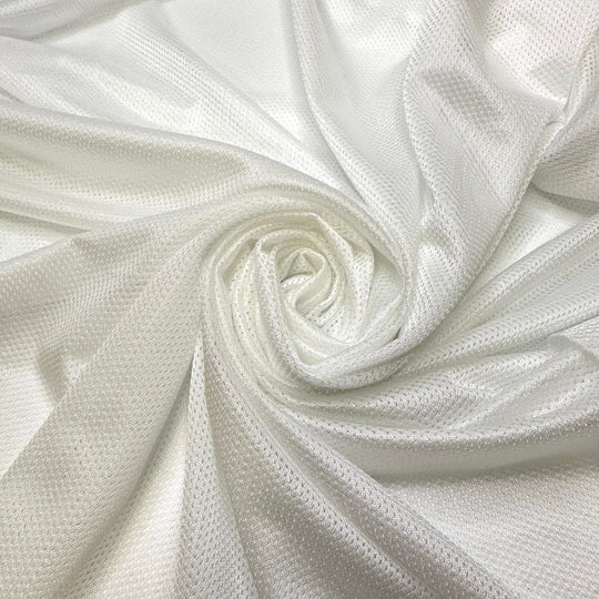 Cup Of Flour - Mesh Polyester Blend Knit - White - 1.6M Bundle - True Deadstock fabric Fabric by private - Sustainable Textile | FABCYCLE