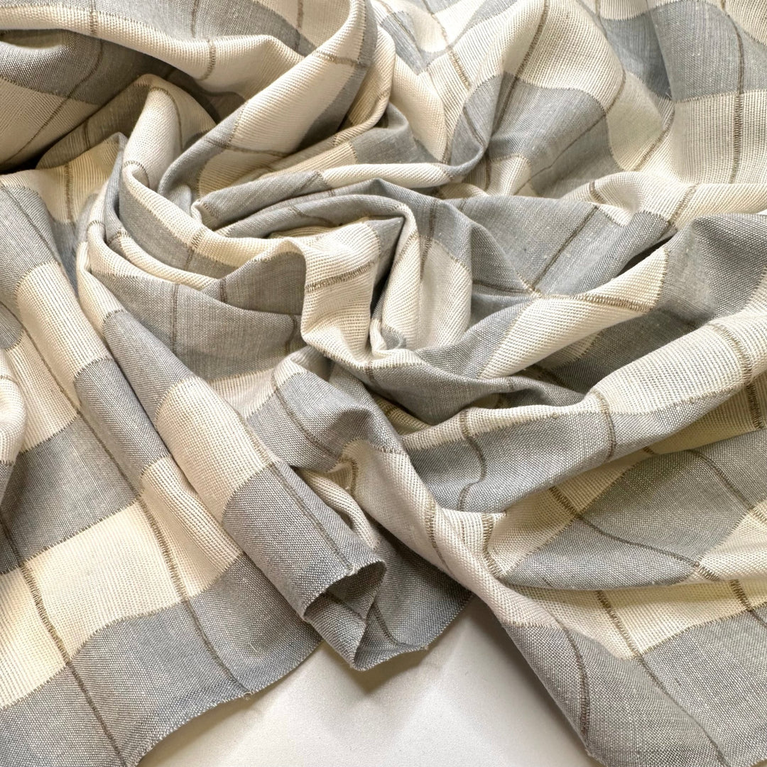 Curated Dreams - Cotton Blend Woven - Grey/White Stripes - 1.5M Bundle - True Deadstock fabric Fabric by private - Sustainable Textile | FABCYCLE