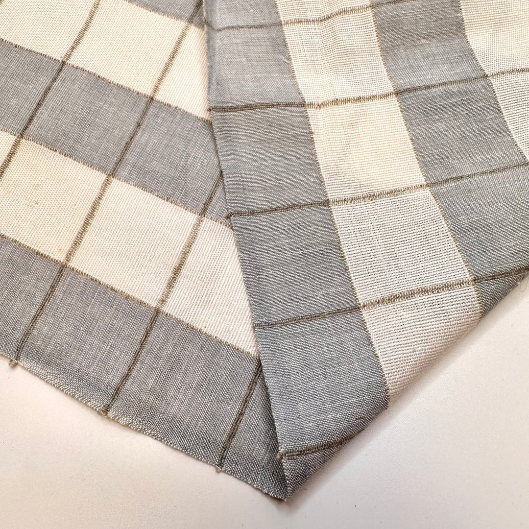 Curated Dreams - Cotton Blend Woven - Grey/White Stripes - 1.5M Bundle - True Deadstock fabric Fabric by private - Sustainable Textile | FABCYCLE