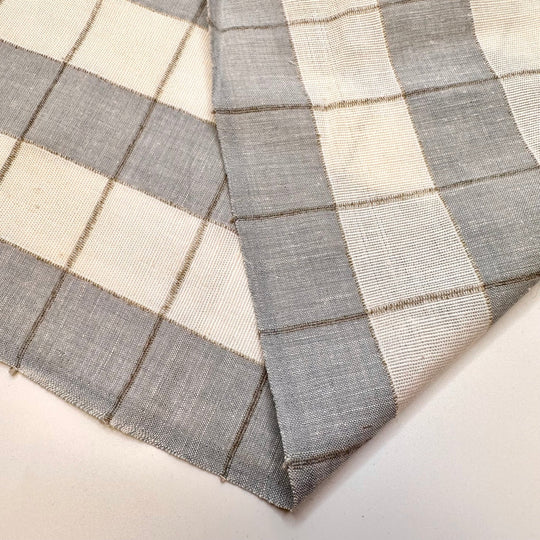 Curated Dreams - Cotton Blend Woven - Grey/White Stripes - 1.5M Bundle - True Deadstock fabric Fabric by private - Sustainable Textile | FABCYCLE
