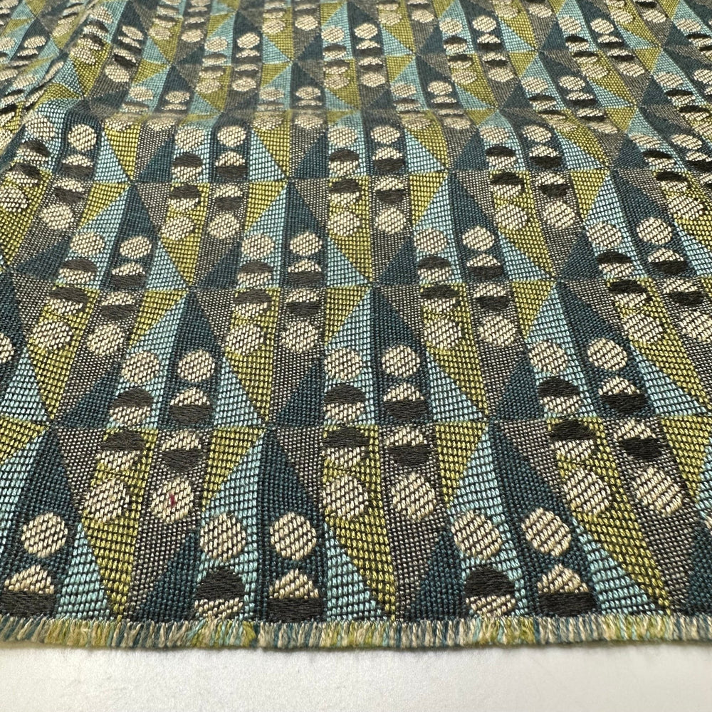 Curiosity Collection - Cotton Blend Woven - Blue/Green Geometric - 1.1M Bundle - True Deadstock fabric Fabric by private - Sustainable Textile | FABCYCLE