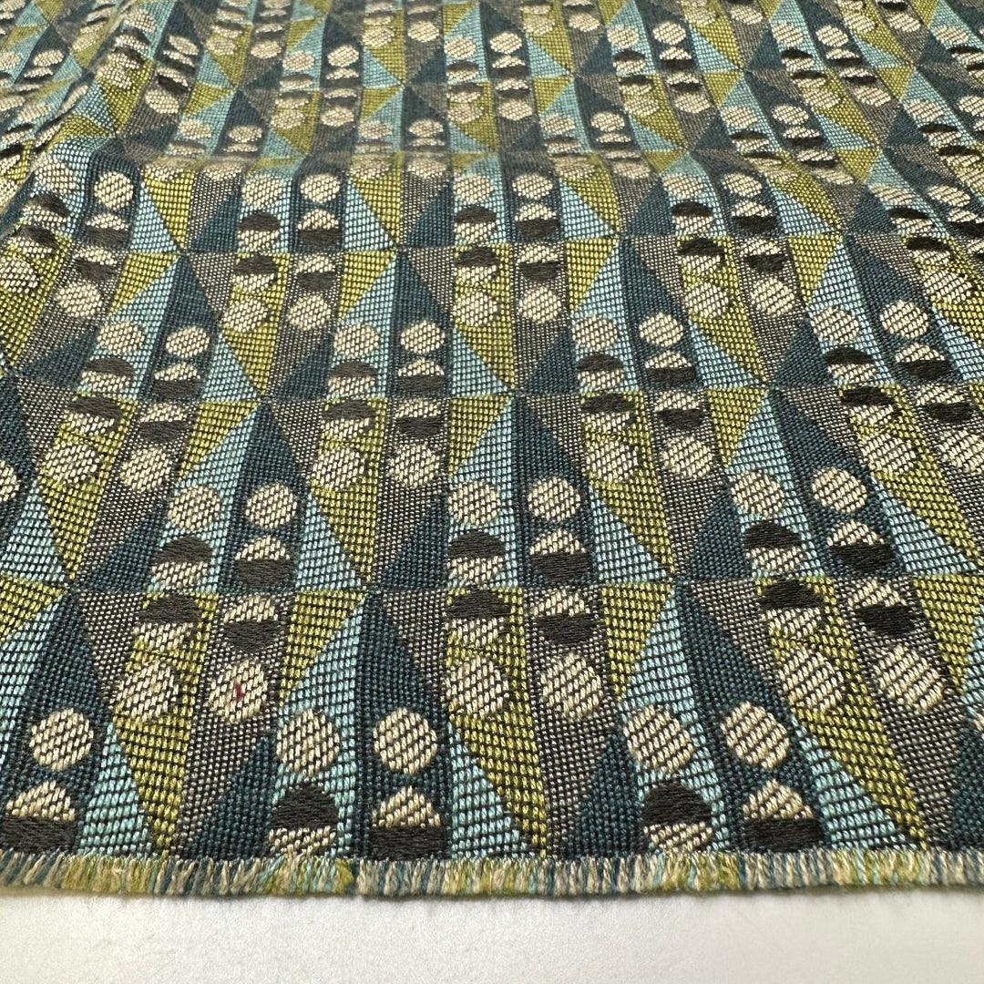 Curiosity Collection - Cotton Blend Woven - Blue/Green Geometric - 1.1M Bundle - True Deadstock fabric Fabric by private - Sustainable Textile | FABCYCLE