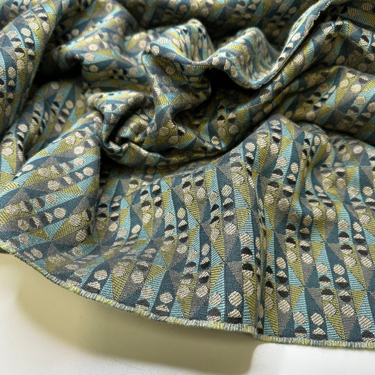 Curiosity Collection - Cotton Blend Woven - Blue/Green Geometric - 1.1M Bundle - True Deadstock fabric Fabric by private - Sustainable Textile | FABCYCLE