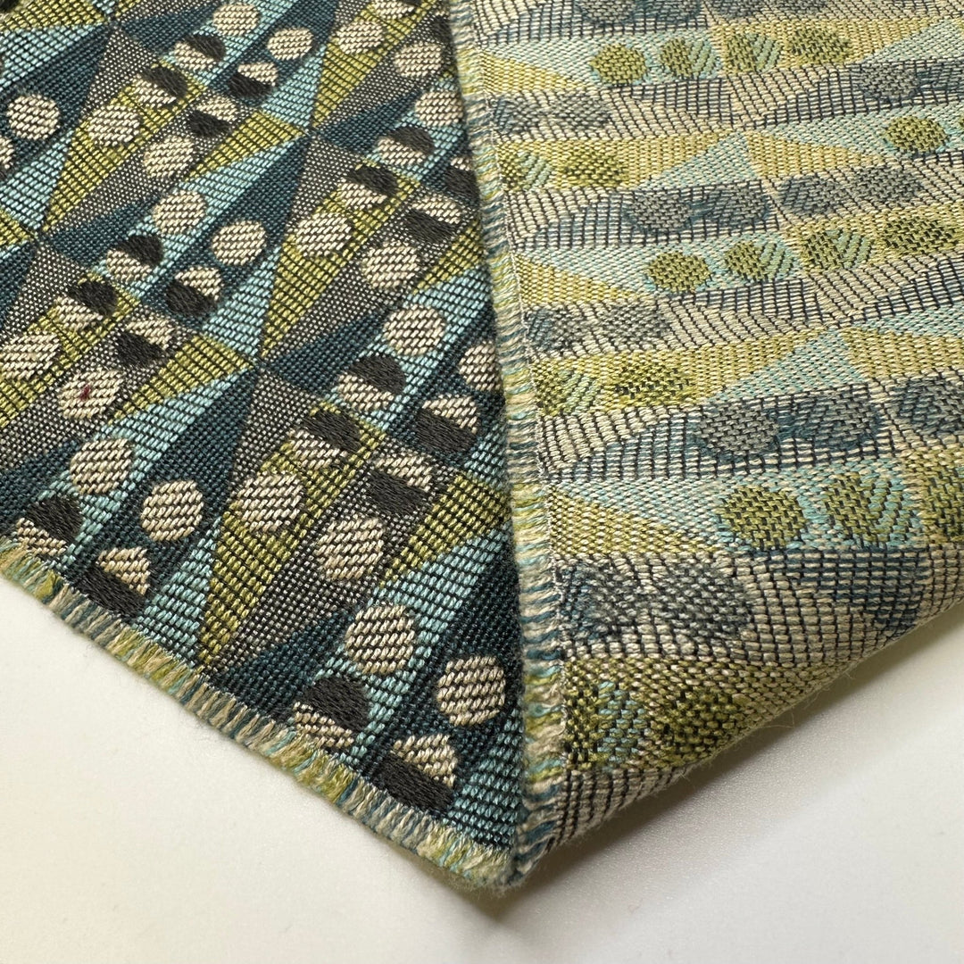 Curiosity Collection - Cotton Blend Woven - Blue/Green Geometric - 1.1M Bundle - True Deadstock fabric Fabric by private - Sustainable Textile | FABCYCLE