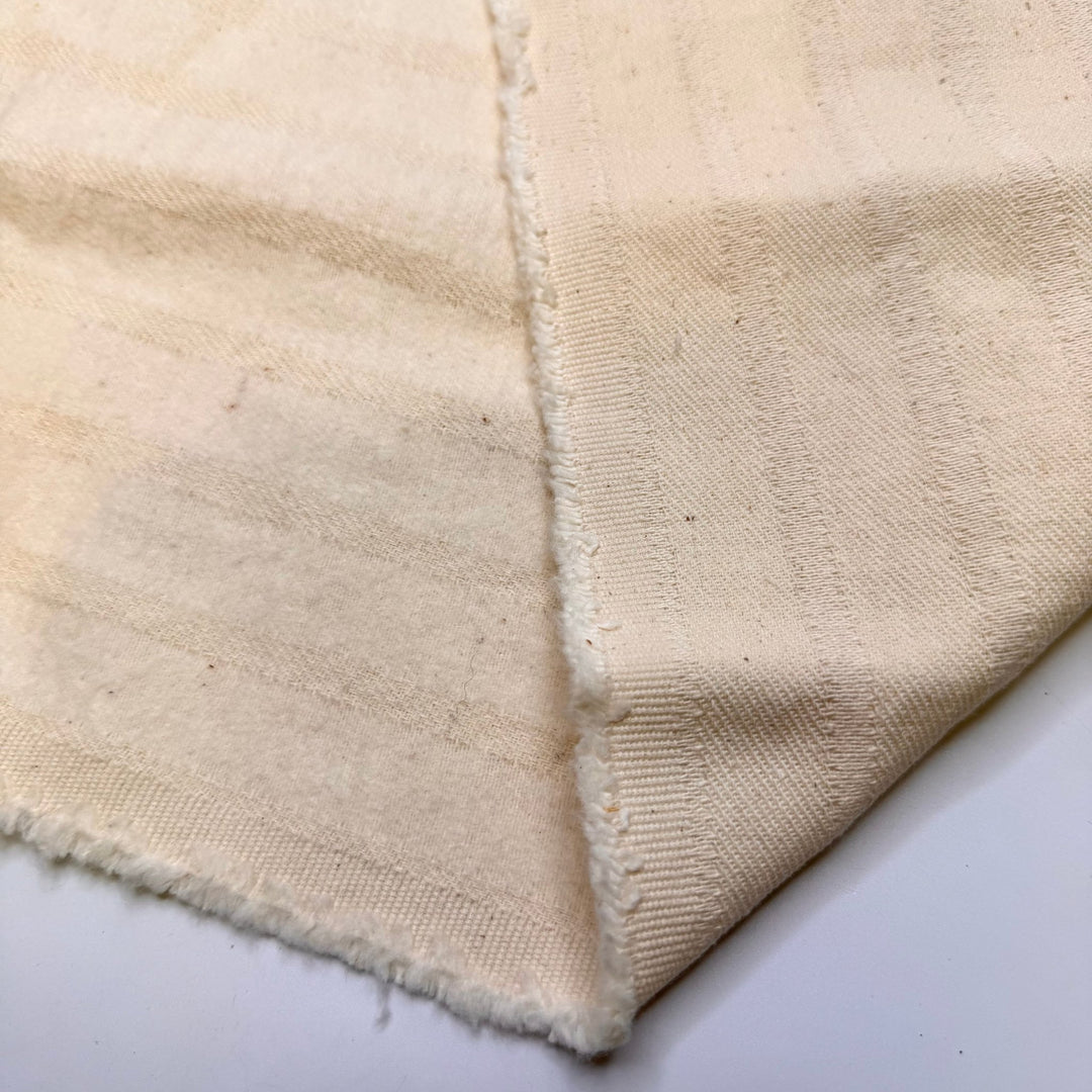 Custard - Brushed Twill Weave Cotton Woven - Cream Stripes - 1.1M Bundle - True Deadstock fabric Fabric by private - Sustainable Textile | FABCYCLE