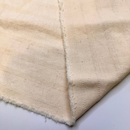 Custard - Brushed Twill Weave Cotton Woven - Cream Stripes - 1.1M Bundle - True Deadstock fabric Fabric by private - Sustainable Textile | FABCYCLE