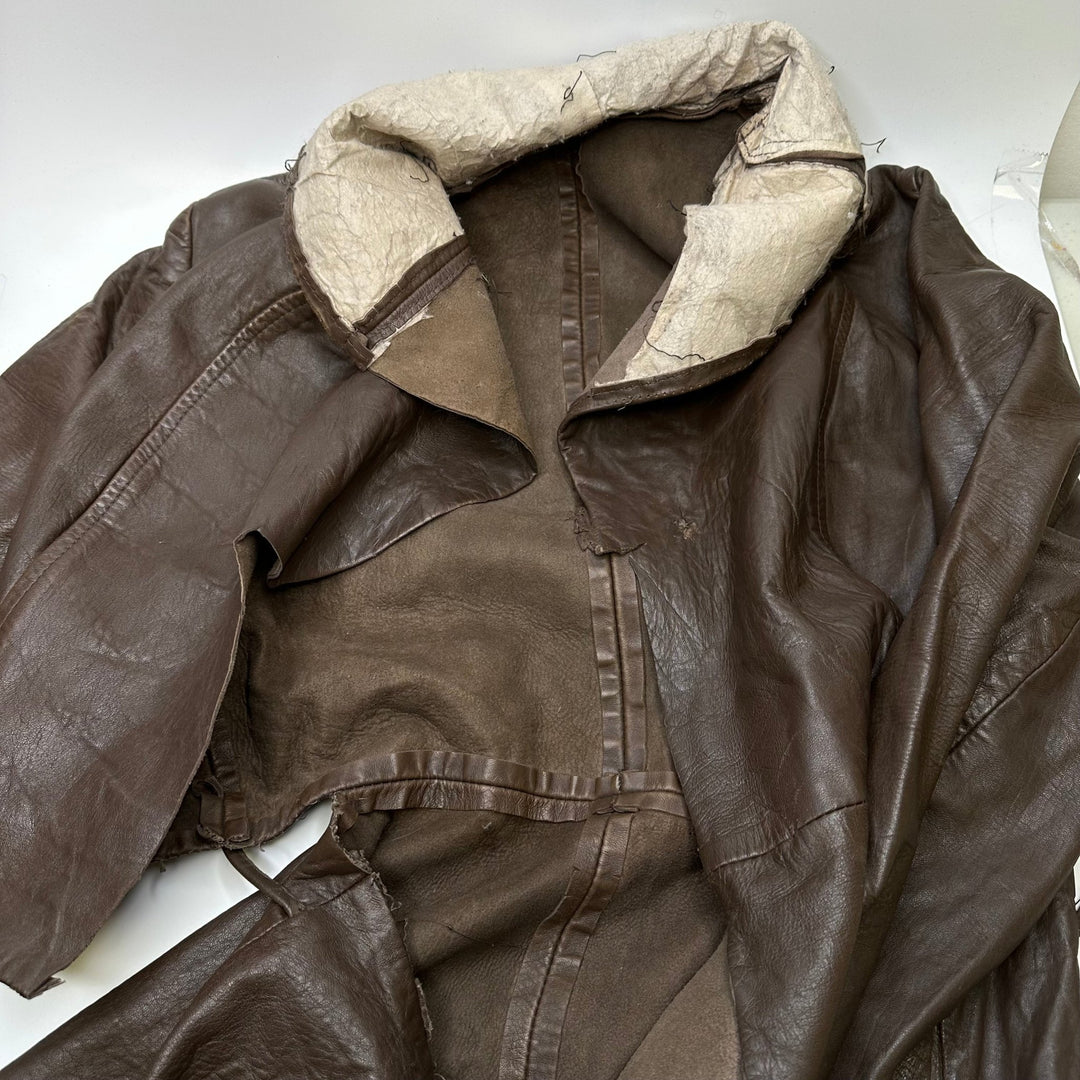 Cut Up Leather Jacket Clothing - Brown - Individual - True Deadstock supplies Fabric by private - Sustainable Textile | FABCYCLE
