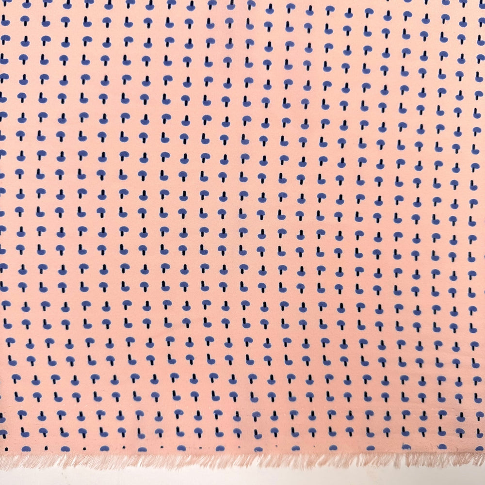Cute And Formal - Crepe Poly Woven - Light Pink/Blue Abstract - 3.7M Bundle - True Deadstock fabric Fabric by private - Sustainable Textile | FABCYCLE