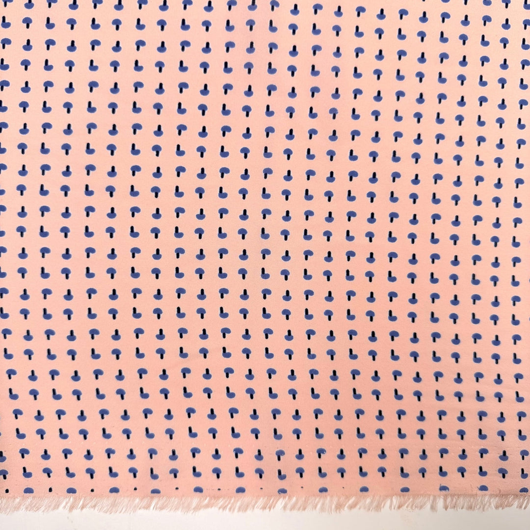 Cute And Formal - Crepe Poly Woven - Light Pink/Blue Abstract - 3.7M Bundle - True Deadstock fabric Fabric by private - Sustainable Textile | FABCYCLE
