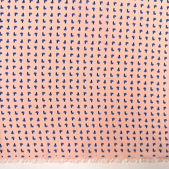Cute And Formal - Crepe Poly Woven - Light Pink/Blue Abstract - 3.7M Bundle - True Deadstock fabric Fabric by private - Sustainable Textile | FABCYCLE