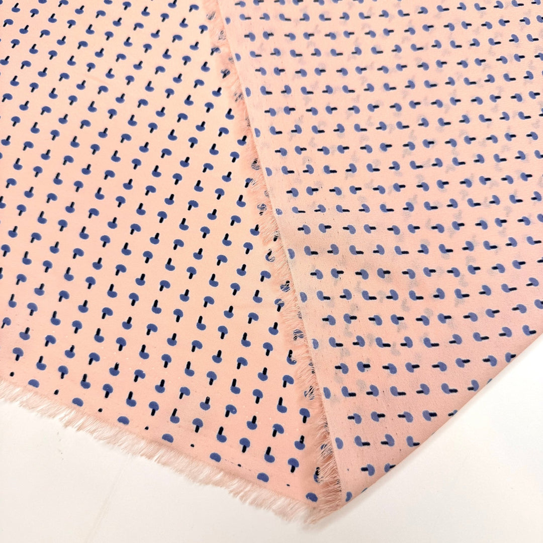 Cute And Formal - Crepe Poly Woven - Light Pink/Blue Abstract - 3.7M Bundle - True Deadstock fabric Fabric by private - Sustainable Textile | FABCYCLE