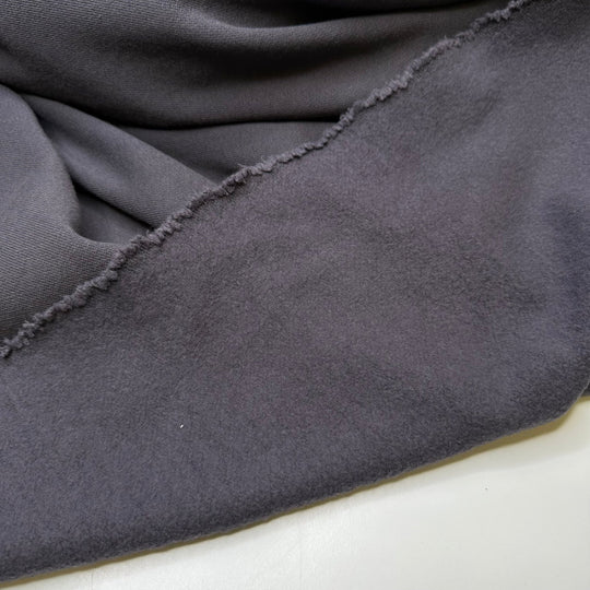 Cute As A Elephants Ear - Jersey Fleece Cotton Knit - Dark Grey - Bundles - True Deadstock fabric Fabric by private - Sustainable Textile | FABCYCLE