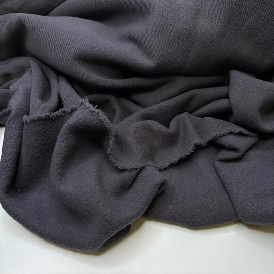 Cute As A Elephants Ear - Jersey Fleece Cotton Knit - Dark Grey - Bundles - True Deadstock fabric Fabric by private - Sustainable Textile | FABCYCLE