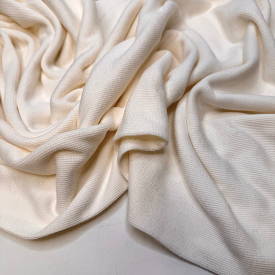 Daisies - Tubular Rib Knit Bamboo Knit - White - 1.2M Bundle - True Deadstock fabric Fabric by private - Sustainable Textile | FABCYCLE